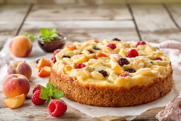 Ce cake fruits d’été-yaourt est moelleux, rapide, et parfait pour les goûters en vacances.jpg