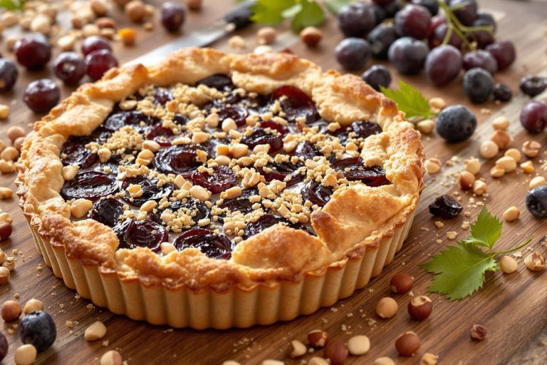 Cette tarte prunes-noisette est un hit au goûter : simple, rustique, irrésistible.jpg